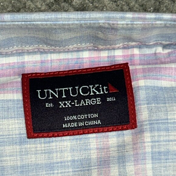 UNTUCKit Lombardy Shirt Mens 2XL Multicolor Plaid Long Sleeve Button Up New - Picture 9 of 13